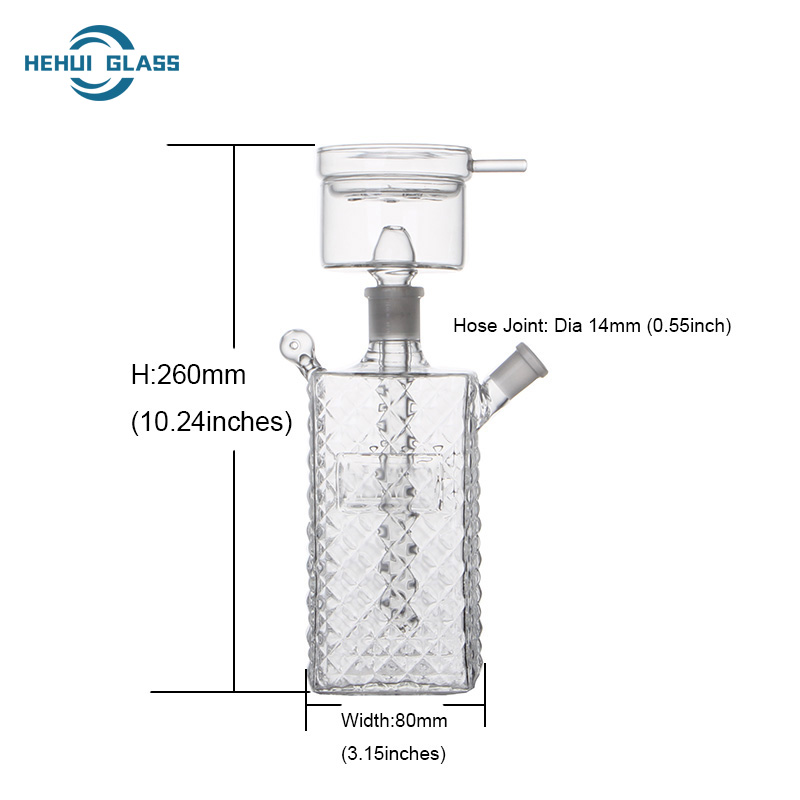 cube glass hookah sizes